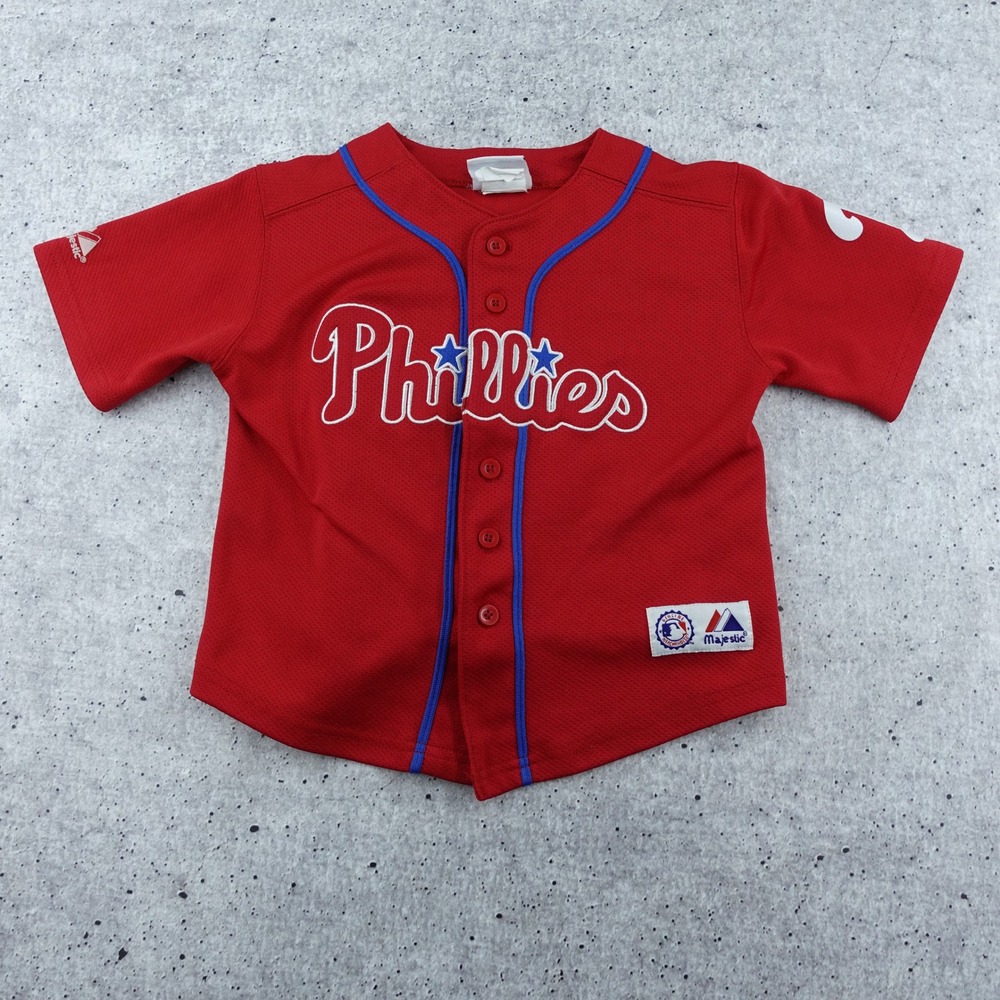 Majestic Philadelphia Phillies Cliff Lee 33 Kids Baseball Jersey Red Size 5/6